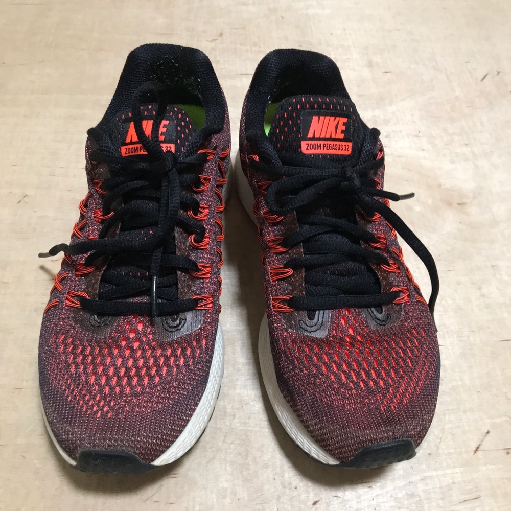 Nike Air Zoom Pegasus 32 Women Running Shoes Size 6.5 Red Black Trainer
